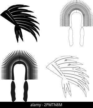 American Native Chief Head Indian Logo vector illustration design Stock Vector