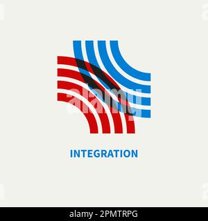 Integration, interaction sign. Business concept. Interact logo, minimal ...