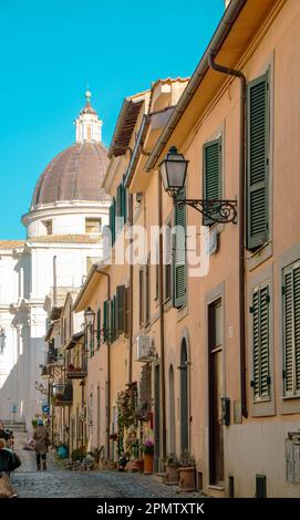 At Castelgandolfo - Italy - On december 2018 - streets of the old town Stock Photo