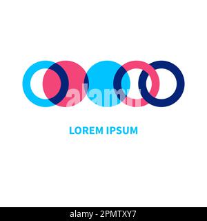 Integration, interaction sign. Round business concept. Interact logo, minimal business icon. Abstract circles Stock Vector