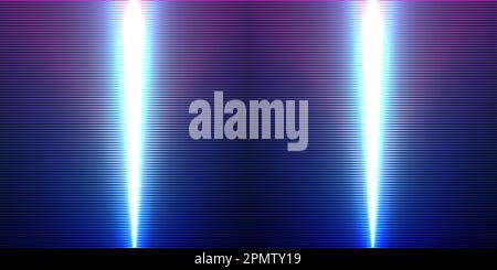 Abstract laser striped lined horizontal glowing background. Scan screen. Technological futuristic neon background with stripes. Vector illustration Stock Vector