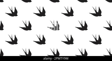 seagull bird Seamless Pattern vector Swallow bird isolated wallpaper background Stock Vector