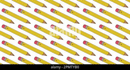 Pencil seamless vector pattern pen isolated background wallpaper Stock Vector