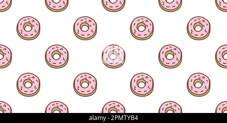 Donuts Seamless Pattern vector cake isolated wallpaper doodle background Stock Vector