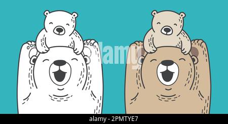 bear vector Polar bear icon logo family smile illustration character cartoon Stock Vector