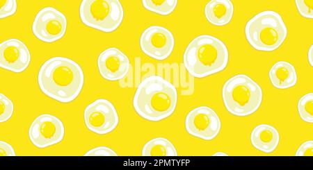 fired egg seamless pattern vector food egg isolated wallpaper background Stock Vector