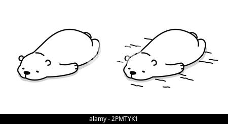 bear Polar bear vector icon sleepy illustration character cartoon doodle Stock Vector