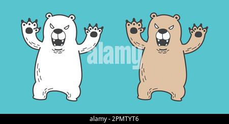 bear vector Polar bear icon logo angry illustration character cartoon Stock Vector