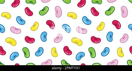 Bean jelly bean Seamless vector Pattern wallpaper candy gummy isolated cartoon background Stock Vector