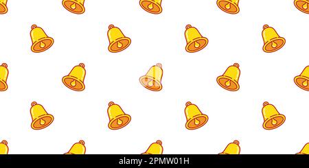 Christmas Bells seamless pattern vector Gold ringing icon isolated wallpaper background Stock Vector