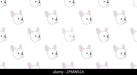 dog Seamless french bulldog vector Pattern head isolated wallpaper background white Stock Vector