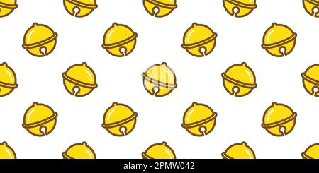Bells seamless Christmas pattern vector Gold ringing icon isolated background wallpaper Stock Vector