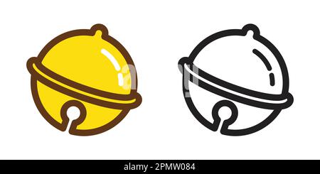 Bell vector christmas icon logo cartoon illustration ringing character Stock Vector