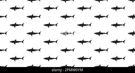 shark seamless pattern vector fish isolated ocean sea wallpaper background Stock Vector