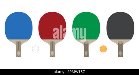 ping pong vector icon logo table tennis paddles racket illustration Stock Vector