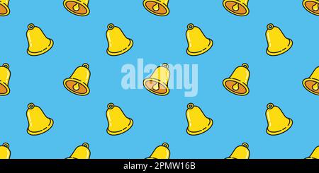 Christmas Bells seamless pattern vector ringing icon wallpaper background isolated Stock Vector