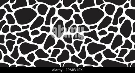 Cow skin seamless pattern Dalmatians dog isolated animal skin texture zebra giraffe wallpaper background camouflage Stock Vector