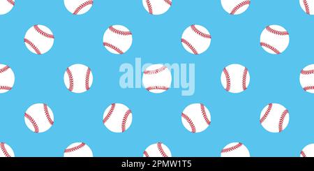 Baseball seamless pattern vector softball isolated illustration wallpaper background icon blue Stock Vector