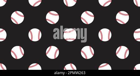 Baseball seamless pattern softball vector isolated illustration wallpaper background icon black Stock Vector