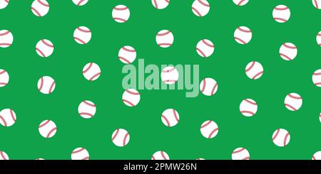 Baseball seamless pattern softball vector isolated illustration wallpaper background icon green Stock Vector