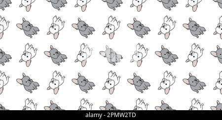 dog seamless pattern french bulldog pug vector isolated wallpaper background cartoon Stock Vector