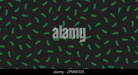leaf seamless pattern vector plant isolated flower herb doodle wallpaper background green Stock Vector