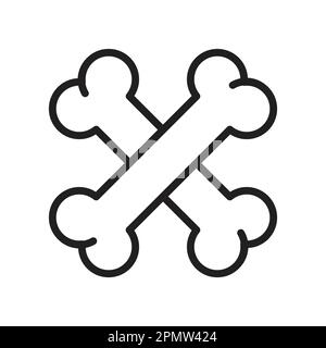 crossbones vector icon dog bone pirate logo illustration doodle cartoon Stock Vector