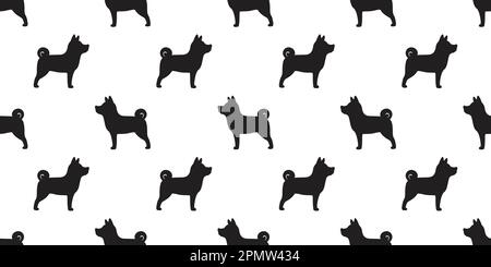 dog seamless pattern vector french bulldog pug dog breed isolated background wallpaper illustration doodle Stock Vector