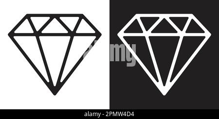 diamond vector gem icon logo illustration jewelry Stock Vector