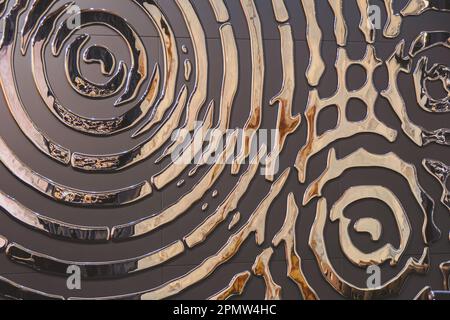 Golden concentric rings. Decorative finishing material Stock Photo