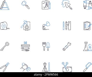 Engineering Technologies Outline Icons Collection Technologies