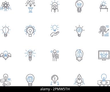 Idea generation outline icons collection. Ideas, Generation ...