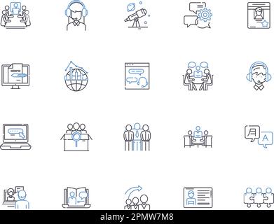 Community outline icons collection. Commune, Society, Gathering ...