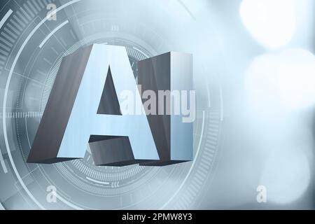 AI symbol. Artificial intelligence concept. High quality photo Stock Photo