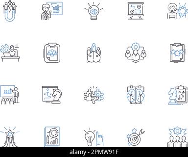 Strategy outline icons collection. Scheme, Plan, Method, Design, Policy ...
