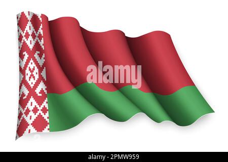 Realistic waving flag of Belarus Stock Vector