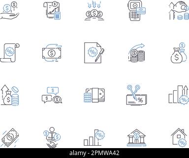 Sales system outline icons collection. Sale, System, Automated, Process ...