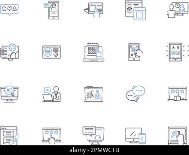 Cloud computing outline icons collection. Cloud, Computing, Storage, Virtualization, Infrastructure, Platform, SaaS vector and illustration concept Stock Vector