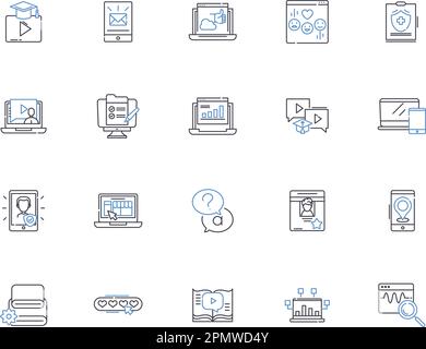 Cloud computing outline icons collection. Cloud, Computing, Storage, Virtualization, Infrastructure, Platform, SaaS vector and illustration concept Stock Vector
