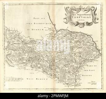 NORTH RIDING OF YORKSHIRE by ROBERT MORDEN from Camden's Britannia 1695 map Stock Photo