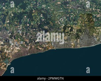 Arun, non metropolitan district of England - Great Britain. High resolution satellite map Stock Photo