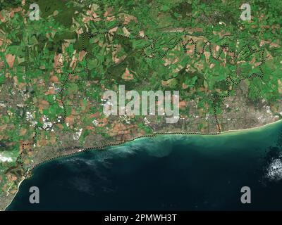 Arun, non metropolitan district of England - Great Britain. Low resolution satellite map Stock Photo