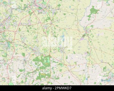 Bassetlaw, non metropolitan district of England - Great Britain. Open Street Map Stock Photo