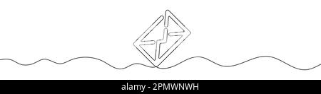 Message icon in continuous line drawing style. Line art of envelope symbol. Vector illustration. Abstract background Stock Vector