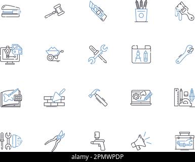 Engineering Technologies Outline Icons Collection Technologies