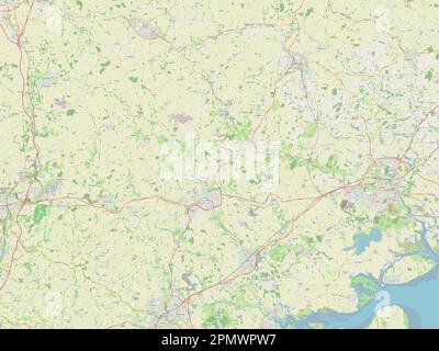 Braintree, non metropolitan district of England - Great Britain. Open Street Map Stock Photo