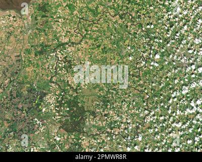 Breckland, non metropolitan district of England - Great Britain. Low resolution satellite map Stock Photo