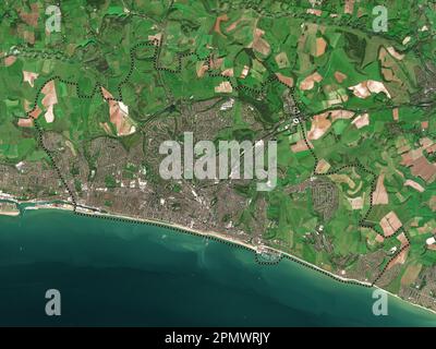 Brighton and Hove, unitary authority of England - Great Britain. Low resolution satellite map Stock Photo