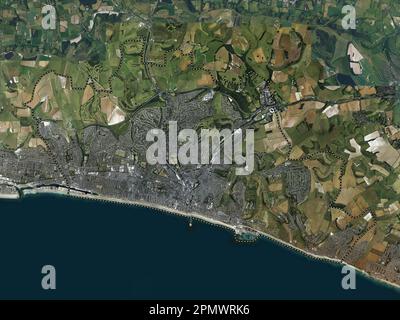 Brighton and Hove, unitary authority of England - Great Britain. High resolution satellite map Stock Photo