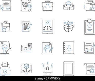 Agile management outline icons collection. Agile, Management, Scrum, Adaptive, Iterative, Kanban, Collaborative vector and illustration concept set Stock Vector